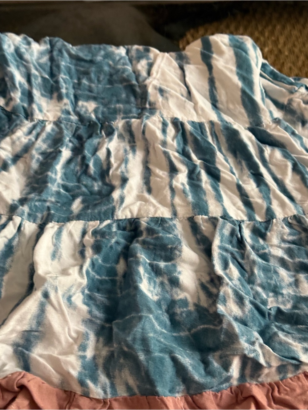 Vintage Havana Blue and White Tie-Dye Maxi Skirt